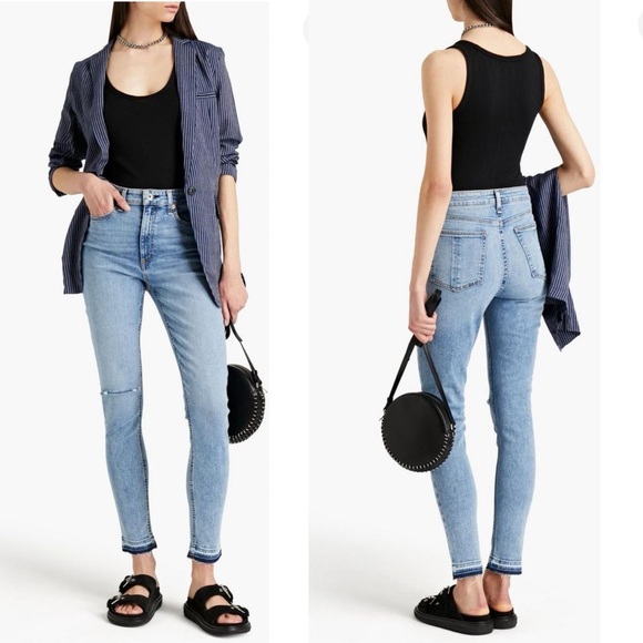 NWT Rag & Bone Nina Distressed High-rise Skinny Jeans 31 - Picture 1 of 6